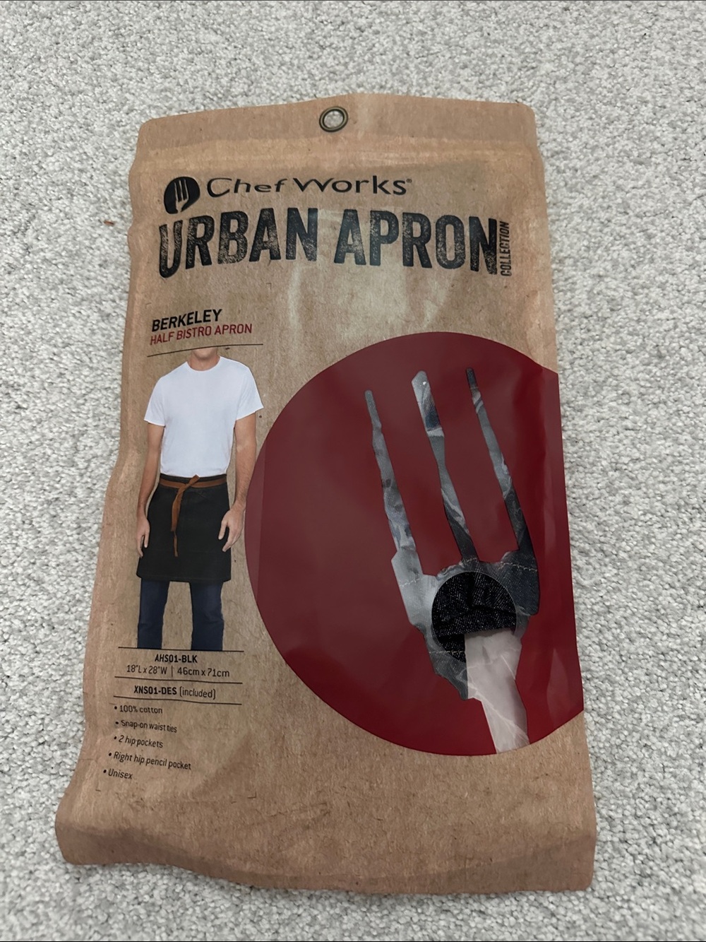 Chef Works Berkeley Urban Half Bistro Apron - Black